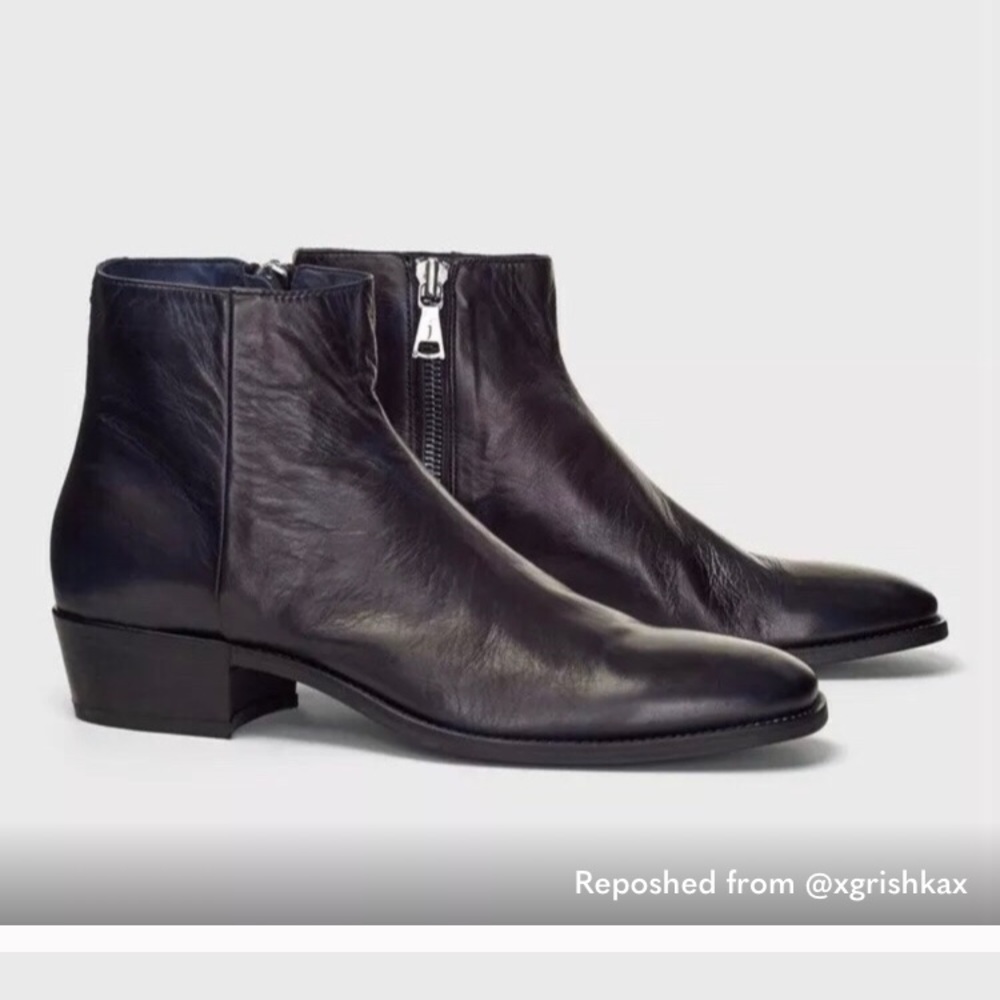 Blue leather John varvatos boots